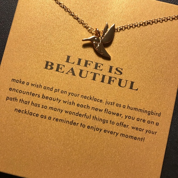 GOLD Life is Beautiful ♡ GIFT Necklace - Picture 6 of 6